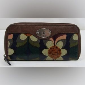 Fossil Key-Per flower print clutch/wallet